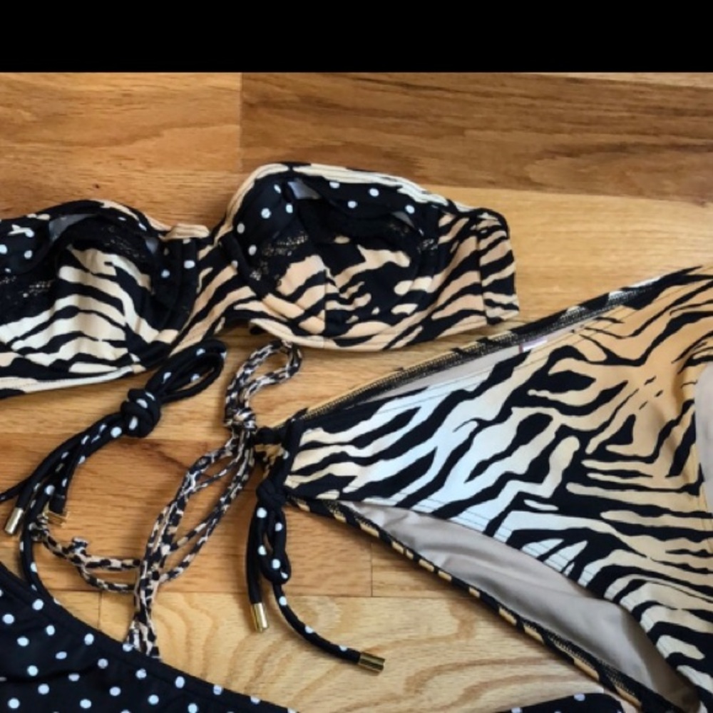 NWOT Victoria Secret Leopard/Polka Dot Bikini Set
